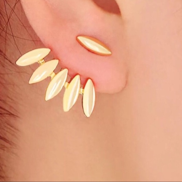 *Last 1* Jacket & Stud Gold Geometric Earrings! - Picture 2 of 8